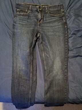 Old Navy Men's Athletic Taper Jeans in Dark Blue Wash